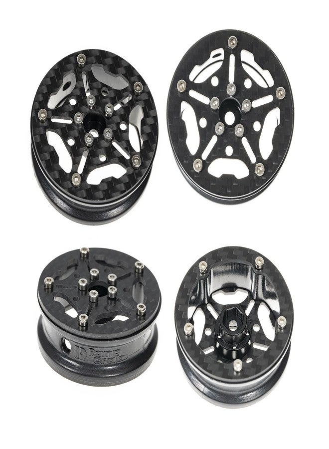 RampCrab 1.8" (46mm) Super Wheels, Carbon Fibre Beadlock Wheels, fit fot SCX24, TRX4M, FCX24, FCX24M, CR18P, Style H - Image 1